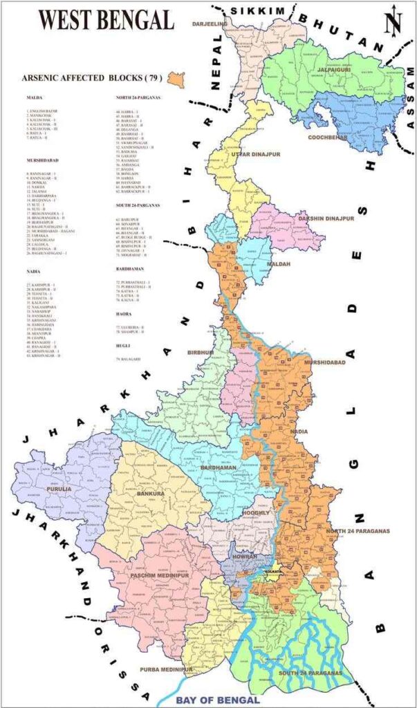 West Bengal map Information In Marathi